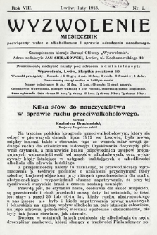 Wyzwolenie : miesięcznik poświęcony walce z alkoholizmem i sprawie odrodzenia narodowego. 1913, nr 2