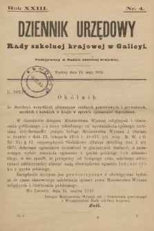 Dziennik Urzędowy Rady Szkolnej Krajowej w Galicji. 1919, nr 4