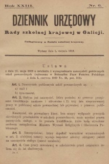 Dziennik Urzędowy Rady Szkolnej Krajowej w Galicji. 1919, nr 6