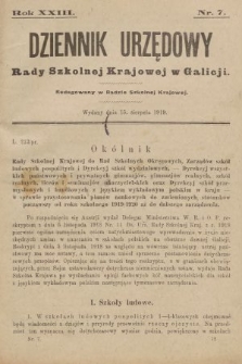 Dziennik Urzędowy Rady Szkolnej Krajowej w Galicji. 1919, nr 7