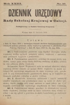 Dziennik Urzędowy Rady Szkolnej Krajowej w Galicji. 1919, nr 10