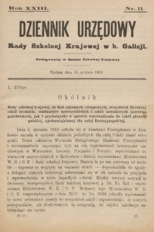 Dziennik Urzędowy Rady Szkolnej Krajowej w b. Galicji. 1919, nr 11