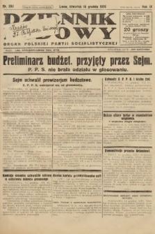 Dziennik Ludowy : organ Polskiej Partji Socjalistycznej. 1926, nr 292