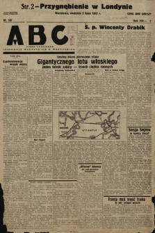 ABC : pismo codzienne : informuje wszystkich o wszystkiem. 1933, nr 187