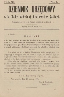 Dziennik Urzędowy C. K. Rady Szkolnej Krajowej w Galicyi. 1907, nr 7