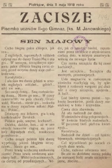 Zacisze : pisemko uczniów 2-go gimnaz. (ks. M. Janowskiego). 1918, [nr 1]
