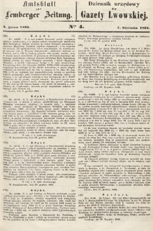 Amtsblatt zur Lemberger Zeitung = Dziennik Urzędowy do Gazety Lwowskiej. 1863, nr 4