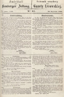 Amtsblatt zur Lemberger Zeitung = Dziennik Urzędowy do Gazety Lwowskiej. 1863, nr 17