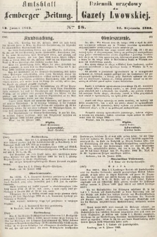 Amtsblatt zur Lemberger Zeitung = Dziennik Urzędowy do Gazety Lwowskiej. 1863, nr 18