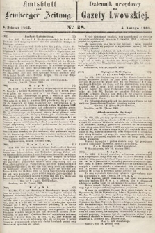 Amtsblatt zur Lemberger Zeitung = Dziennik Urzędowy do Gazety Lwowskiej. 1863, nr 28