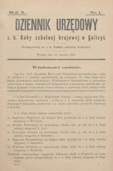 Dziennik Urzędowy c. k. Rady szkolnej krajowej w Galicyi. 1906, nr 1
