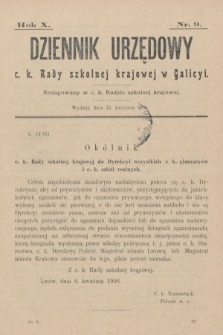 Dziennik Urzędowy c. k. Rady szkolnej krajowej w Galicyi. 1906, nr 9