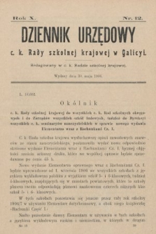 Dziennik Urzędowy c. k. Rady szkolnej krajowej w Galicyi. 1906, nr 12
