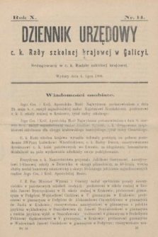 Dziennik Urzędowy c. k. Rady szkolnej krajowej w Galicyi. 1906, nr 14