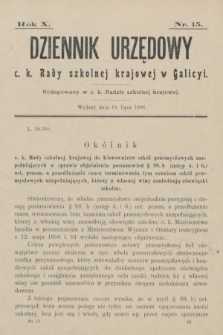 Dziennik Urzędowy c. k. Rady szkolnej krajowej w Galicyi. 1906, nr 15
