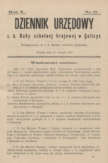 Dziennik Urzędowy c. k. Rady szkolnej krajowej w Galicyi. 1906, nr 17