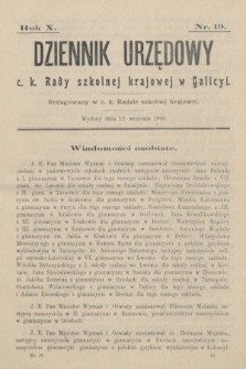 Dziennik Urzędowy c. k. Rady szkolnej krajowej w Galicyi. 1906, nr 19