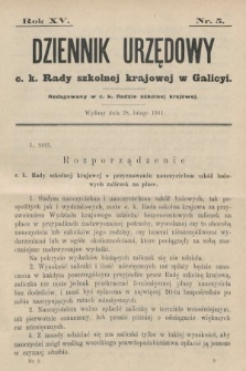 Dziennik Urzędowy c. k. Rady szkolnej krajowej w Galicyi. 1911, nr 5