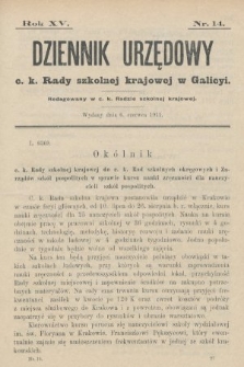 Dziennik Urzędowy c. k. Rady szkolnej krajowej w Galicyi. 1911, nr 14