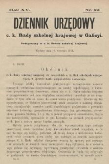 Dziennik Urzędowy c. k. Rady szkolnej krajowej w Galicyi. 1911, nr 22