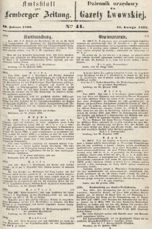 Amtsblatt zur Lemberger Zeitung = Dziennik Urzędowy do Gazety Lwowskiej. 1863, nr 41
