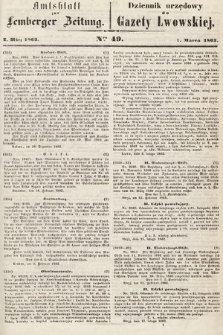 Amtsblatt zur Lemberger Zeitung = Dziennik Urzędowy do Gazety Lwowskiej. 1863, nr 49