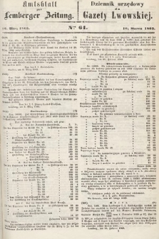 Amtsblatt zur Lemberger Zeitung = Dziennik Urzędowy do Gazety Lwowskiej. 1863, nr 61