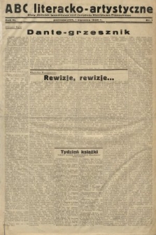 ABC Literacko-Artystyczne : stały dodatek tygodniowy. 1934, nr 1