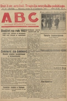 ABC : pismo codzienne : informuje wszystkich o wszystkiem. 1926, nr 19