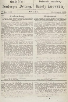 Amtsblatt zur Lemberger Zeitung = Dziennik Urzędowy do Gazety Lwowskiej. 1863, nr 144