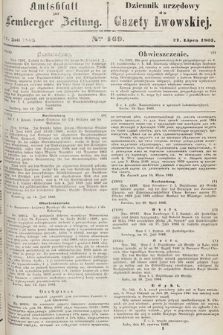 Amtsblatt zur Lemberger Zeitung = Dziennik Urzędowy do Gazety Lwowskiej. 1863, nr 169