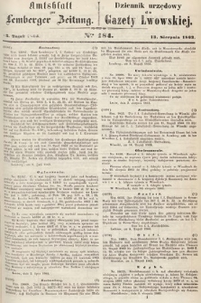 Amtsblatt zur Lemberger Zeitung = Dziennik Urzędowy do Gazety Lwowskiej. 1863, nr 184