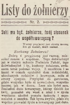 Listy do Żołnierzy. 1915, nr 2