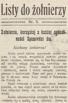 Listy do Żołnierzy. 1915, nr 5