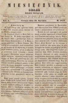 Miesięcznik : obraz dziejów bieżących. 1852, nr 1