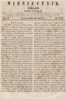 Miesięcznik : obraz dziejów bieżących. 1852, nr 2