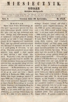 Miesięcznik : obraz dziejów bieżących. 1852, nr 4