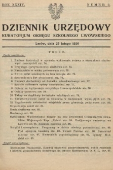 Dziennik Urzędowy Kuratorjum Okręgu Szkolnego Lwowskiego. 1930, nr 2