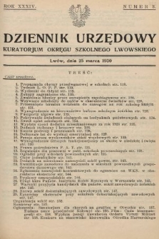 Dziennik Urzędowy Kuratorjum Okręgu Szkolnego Lwowskiego. 1930, nr 3