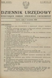 Dziennik Urzędowy Kuratorjum Okręgu Szkolnego Lwowskiego. 1930, nr 8