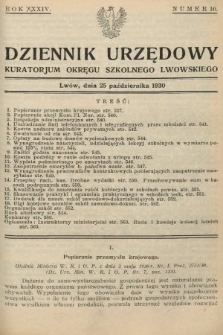 Dziennik Urzędowy Kuratorjum Okręgu Szkolnego Lwowskiego. 1930, nr 10
