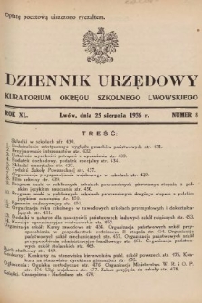 Dziennik Urzędowy Kuratorjum Okręgu Szkolnego Lwowskiego. 1936, nr 8
