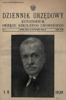 Dziennik Urzędowy Kuratorium Okręgu Szkolnego Lwowskiego. 1939, nr 1