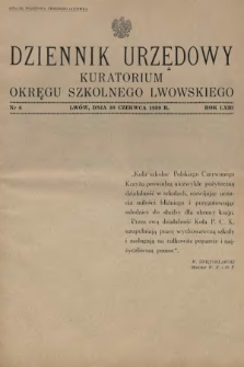 Dziennik Urzędowy Kuratorium Okręgu Szkolnego Lwowskiego. 1939, nr 6