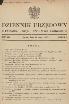 Dziennik Urzędowy Kuratorium Okręgu Szkolnego Lwowskiego. 1937, nr 5