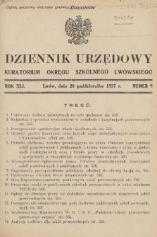 Dziennik Urzędowy Kuratorium Okręgu Szkolnego Lwowskiego. 1937, nr 9