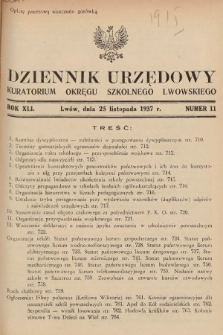 Dziennik Urzędowy Kuratorium Okręgu Szkolnego Lwowskiego. 1937, nr 11