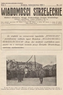 Wiadomości Strzeleckie : biuletyn miesięczny Okręgu Krakowskiego Związku Strzeleckiego. 1930, nr 4-5