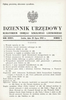 Dziennik Urzędowy Kuratorjum Okręgu Szkolnego Lwowskiego. 1935, nr 7
