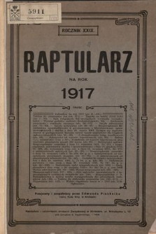 Raptularz na Rok 1917